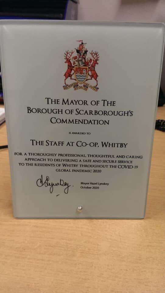 What a lovely piece of well deserved recognition for our Whitby store team, from the Mayor of Scarborough council for all their endeavours, ensuring the most vulnerable customers received   Deliveries direct to their doors! Congratulations &amp; Well done fantastic work!