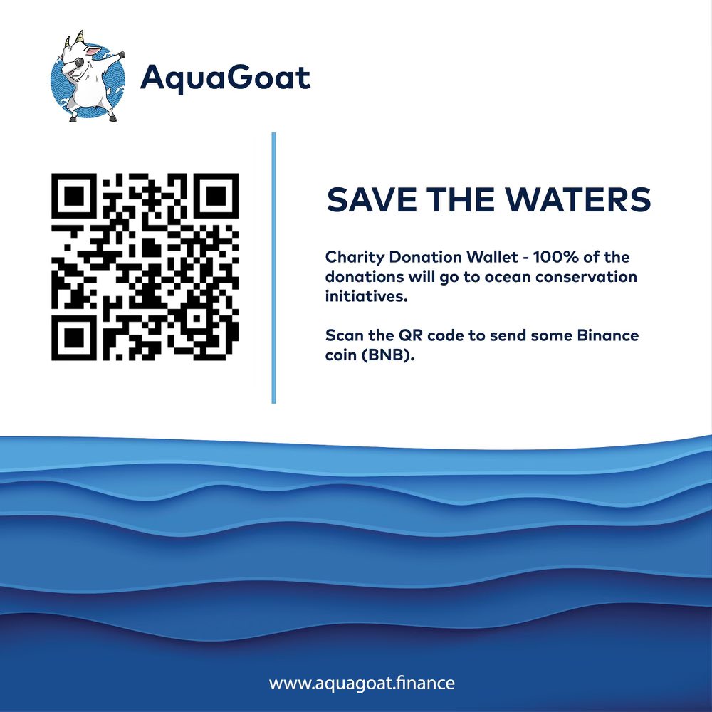 Donate today to help support Ocean Conservation Initiatives by scanning the QR code!!!🐐🌊 #AquaGoat #GoatTime #Hodlgang