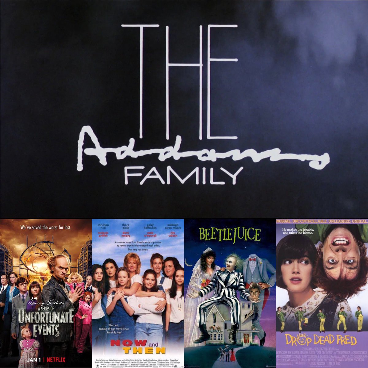 ChatFlixPodcast's tweet photo. Find our #TheAddamsFamily episode☝🏻LINK IN BIO 🎧 If you dig that #ChatflixRecommends these flicks also..
@Unfortunate @BarrySonnenfeld @ActuallyNPH #NowandThen @LeslilinkaG @justdemi #Beetlejuice #TimBurton @MichaelKeaton #DropDeadFred #AteDeJong #PhoebeCates #RikMayall https://t.co/ncK54mg50X