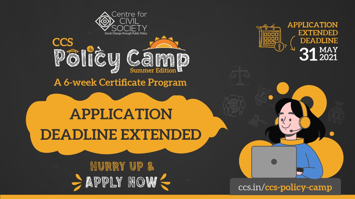ccsindia's tweet photo. Application deadline extended for the first-ever CCS Policy Camp: Summer Edition to 31st May! Only a few slots available now.

To learn more and apply, visit https://t.co/27jXbd5UlP

#CCSPolicyCamp #PolicyCamp #SummerCamp #PublicPolicy #PublicPolicyCourse #Camp #School #Leaders https://t.co/5ycaGrgImb