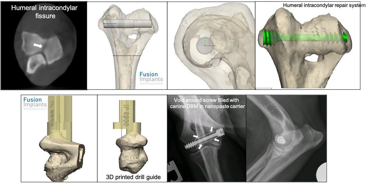 3D-printed drill guide from <a href="/FusionImplants/">Fusion Implants</a> making placing HIRS screw for canine humeral intracondylar fissure super-easy and predictable #progress <a href="/ESS_Health/">ESS Health</a>
