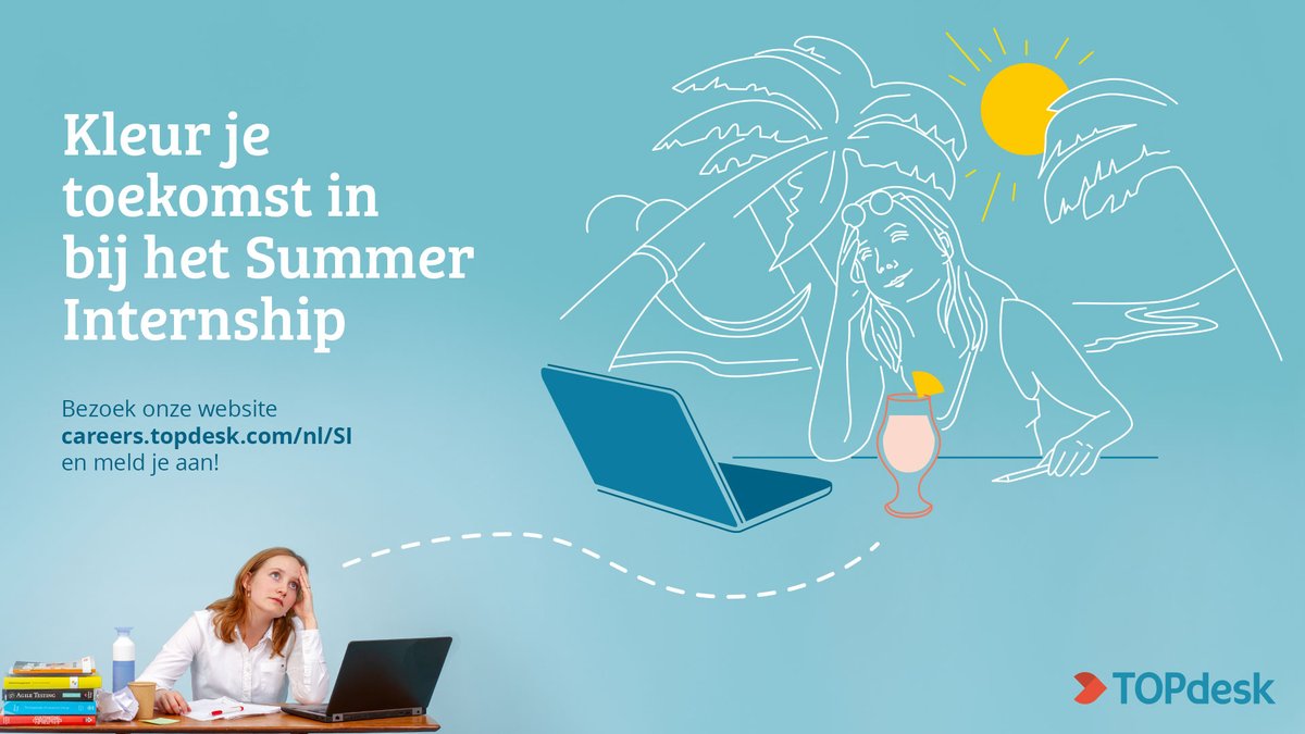 Vind jij het leuk om meer praktijk ervaring op te doen bij één van de leukste werkgevers van Nederland? Op 5 juli 2021 gaan de Summer Internship Development in Tilburg weer van start! Dit alles helemaal corona-proof.

Meer weten? Check de pagina: careers.topdesk.com/nl/vacatures/d….