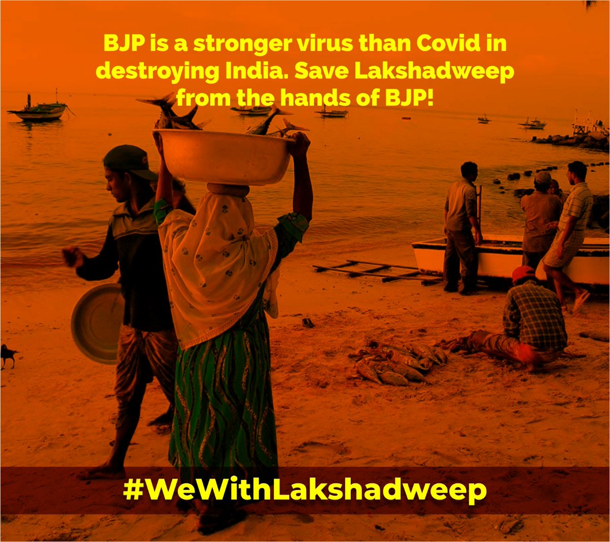 Shahida_NWF's tweet photo. Lakshadweep is a union territory of India, not a colony of the central government. Stop making Lakshadweep the next Kashmir. #WeWithLakshadweep https://t.co/GSsJOErzx3