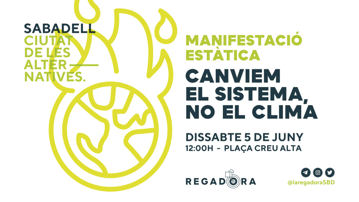 🚨ALERTA🚨
Posposem la Regadora al setembre, però el 5 de juny sortim totes al carrer!

No deixem de pedalar
🌍 Canviem el sistema, no el clima! 🌍
#QuinPlanetaEtDeixem
Ara més que mai necessitem que el <a href="/goteofunding/">𝗚𝗼𝘁𝗲𝗼</a> no s’aturi👇🏾 
ca.goteo.org/project/regado…
