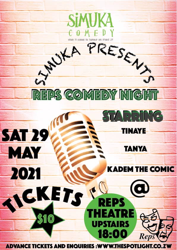 docvikela's tweet photo. The Shows feature both new and top Zimbabwean comedy talent
#SimukaFuti
#SimukaWeek
#RepsTheatre
#ZimComedy https://t.co/OllVeVio91