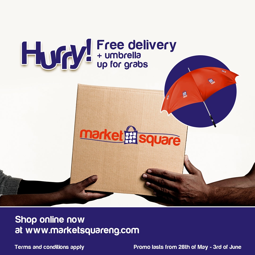 marketsquarengr's tweet photo. Knock! knock! it’s free delivery around the corner.
Get ready to shop from N10,000 and above at https://t.co/EFAeavPKzR to grab this deal with a free umbrella .
Offer starts on the 28th of May, 2021. Don’t miss out.
#shopmorepayless
#freedelivery https://t.co/0vfFqFiuo1