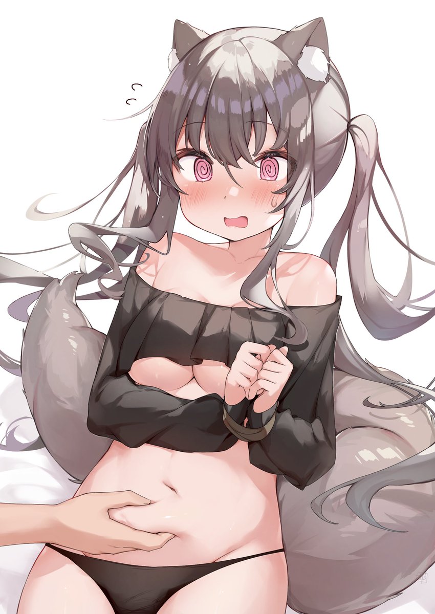 「も、もふるって…普通しっぽじゃ…⁈ 」|真の点P🐼のイラスト