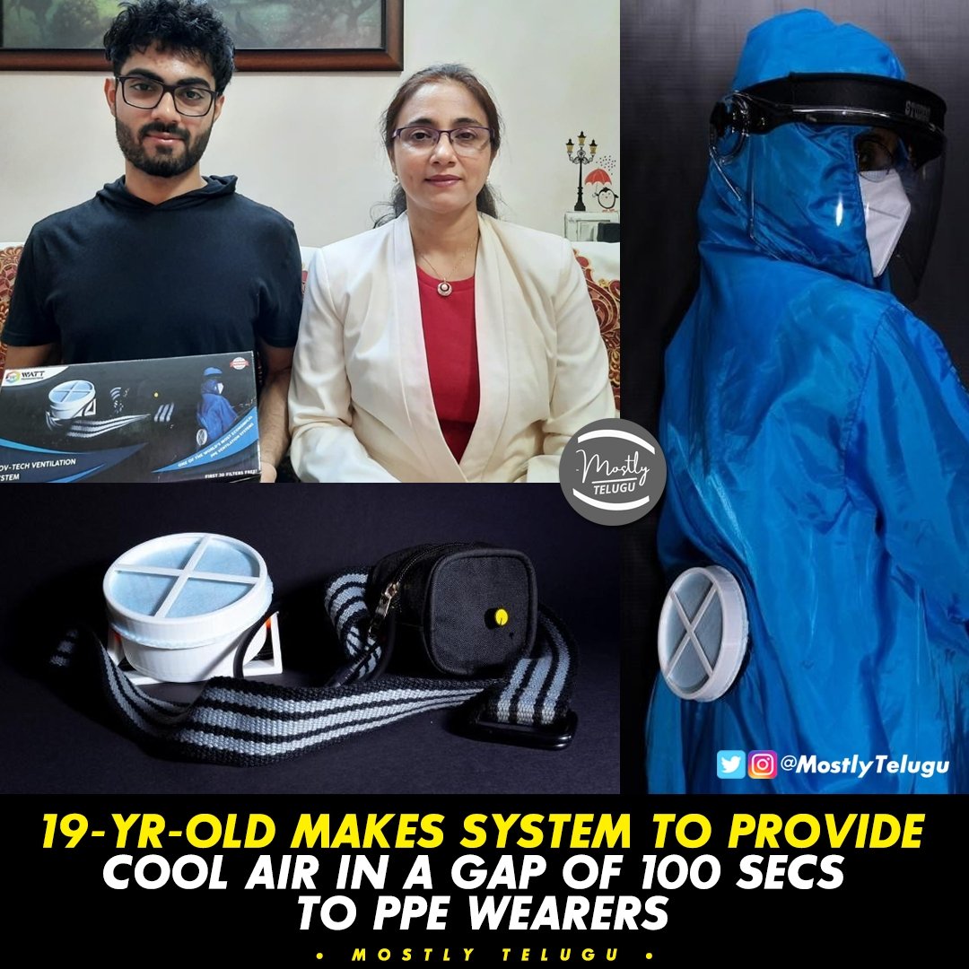 MostlyTelugu's tweet image. &apos;Cool&apos; PPE Kits for Corona Warriors, thanks to Student Innovator from Mumbai 👏 

“Cov-Tech Ventilation System is like sitting under the fan while you are inside the PPE”❤️

Stay tuned for all the updates in 
@MostlyTelugu

#Mumbai #CoolPPE #CovTech #MostlyTelugu