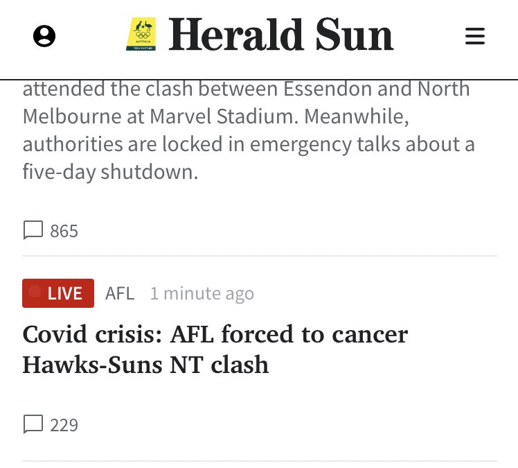 CJRUSS's tweet photo. Oh dear, what have the @afl done according to @theheraldsun https://t.co/fbx4VN7lV5