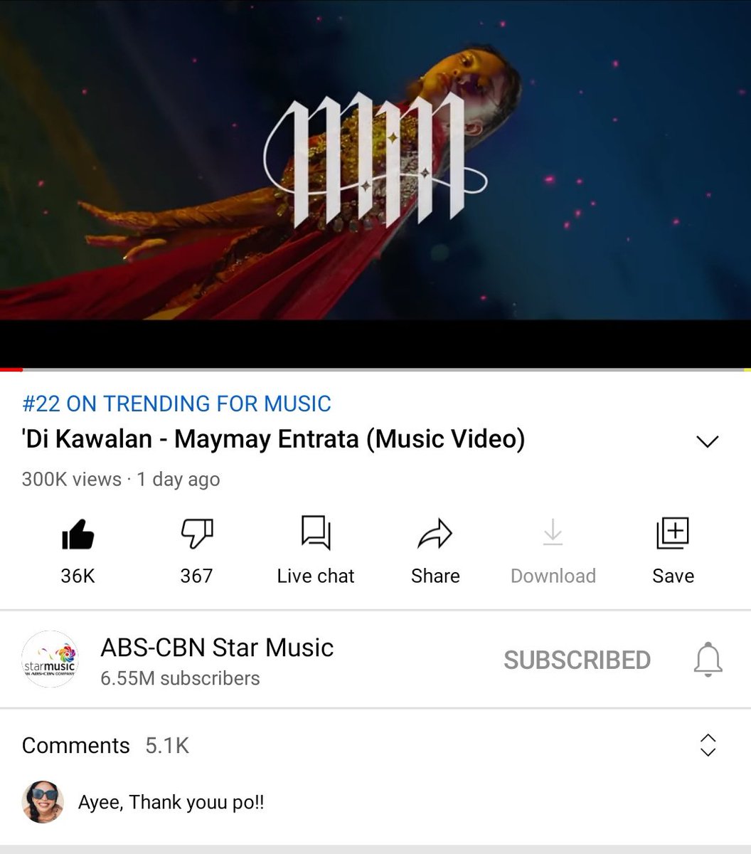 MMEofc's tweet photo. Bumibilis ang count ng views natin and patuloy na tumataas ang rank sa YouTube Trending List! Let's keep this movement steady, best effort everyone! Thank you and good job, DALErs!

https://t.co/I8cJMfESE6
#MaymayEntrata @maymayentrata07 https://t.co/DcmjAUYHKB