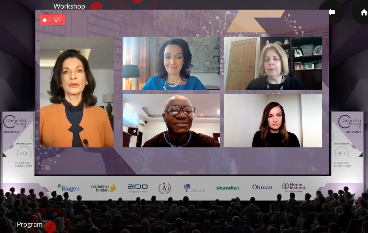 DementiaForumX's tweet image. Thank you Prof @MiiaKivipelto, Prof @Gill_Livingston, Prof Adesola Ogunniyi and Dr Susanne Röhr for the insightful discussion on #dementia risk reduction and early interventions. #DFX2021