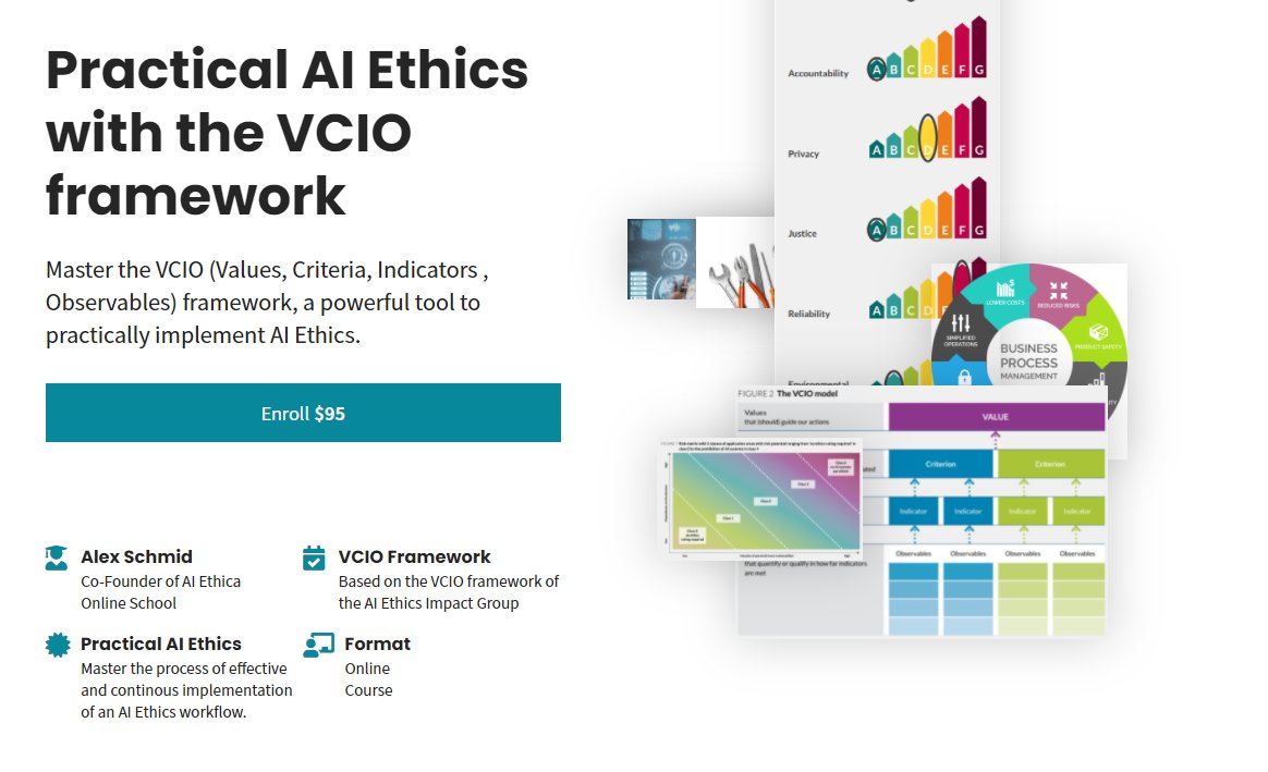 ai_trusted's tweet image. Our online dashboards for AI Ethics now integrate also the VCIO (Values, Criteria, Indicators, Observables) framework! - Learn more about the framework here aiethica.learnworlds.com/course/vcio-fr…
#aiethics #AIforGood #AI #ML #ArtificialIntelligence #ethics #MachineLearning