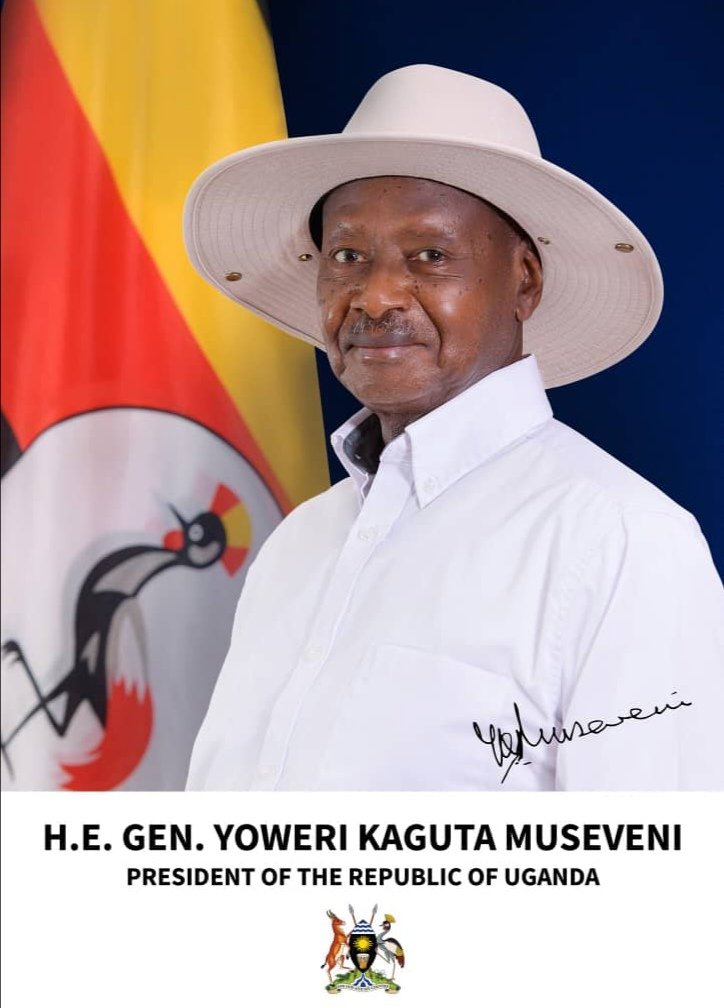 GovUganda's tweet photo. 𝗛. 𝗘 𝗚𝗘𝗡 𝗬𝗢𝗪𝗘𝗥𝗜 𝗞𝗔𝗚𝗨𝗧𝗔 𝗠𝗨𝗦𝗘𝗩𝗘𝗡𝗜
𝗣𝗿𝗲𝘀𝗶𝗱𝗲𝗻𝘁 𝗼𝗳 𝗧𝗵𝗲 𝗥𝗲𝗽𝘂𝗯𝗹𝗶𝗰 𝗢𝗳 𝗨𝗴𝗮𝗻𝗱𝗮. 
#M7NewPotrait https://t.co/tFBEIjxw22
