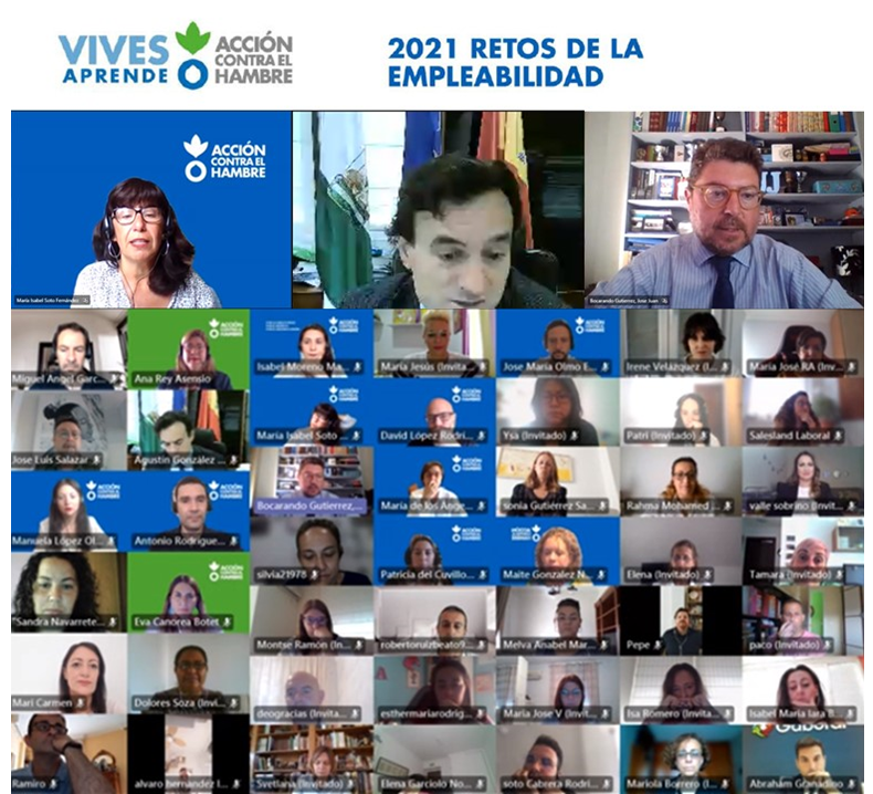 El Secretario de Empleo <a href="/JAgustinGonzal1/">Agustín González</a> inaugura la Mesa Multisectorial: 2021 Retos de la Empleabilidad de <a href="/Acontraelhambre/">Acción contra el Hambre España</a> junto al Secretario de Sostenibilidad de <a href="/Endesa/">endesa</a> <a href="/JJBocarando/">JJ Bocarando</a> y la Delegada de <a href="/ACH_AndExt/">Acción contra el Hambre- Andalucía y Extremadura</a> Más de 160 personas desempleadas se han dado cita en este evento