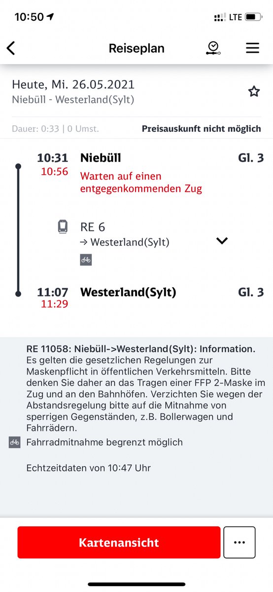 martenhansen's tweet photo. @dernahverkehr 25 Minuten Verzögerung, um auf einen entgegenkommenden Zug zu warten? Ohne Worte. https://t.co/3cHfgHji6D
