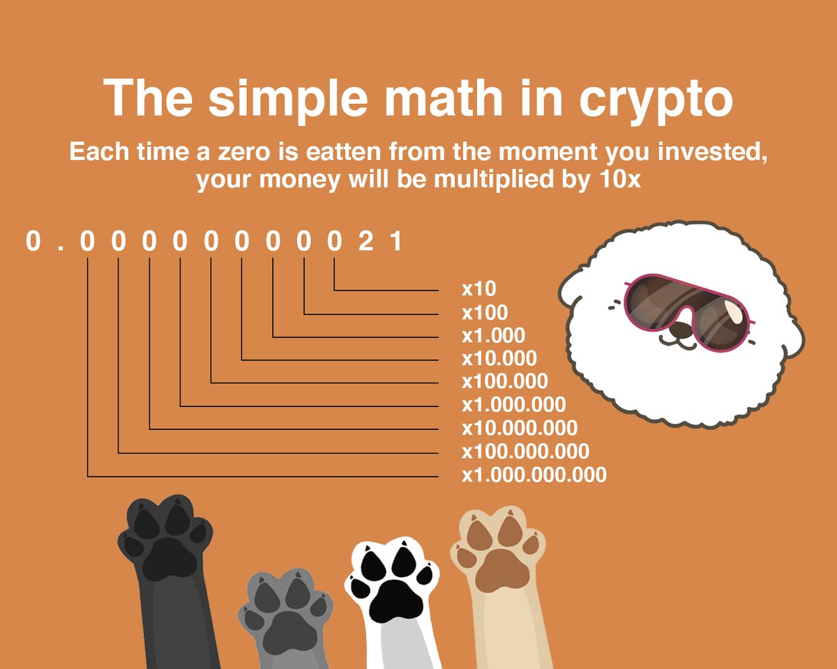 The simple math in crypto. The simple way to the moon 🚀💯 💰
👉Buy Bichon at exchange.pancakeswap.finance/#/swap?0xbb4cd…
👉Follow Bichon route poocoin.app/tokens/0xdf394…
👉Chat more t.me/bichoncommunity 
#crypto #bichontoken #holdthedoge