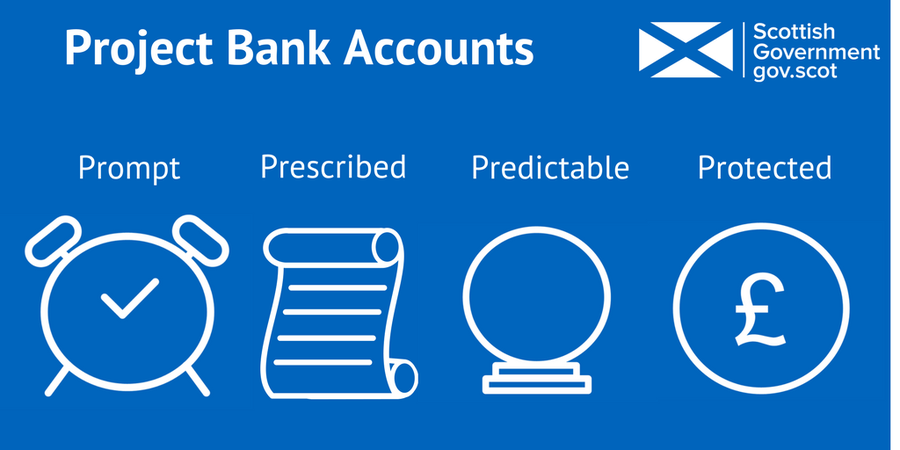 ScotProcurement's tweet photo. #ProjectBankAccounts stop late payment. Construction subcontractors - simply signing the trust agreement means the Employer pays straight into your account, not the main contractor’s. Nobody else can touch your payment. No strings, no charges, no worries. https://t.co/cAsgfQKCbl https://t.co/RjwMVeChD0