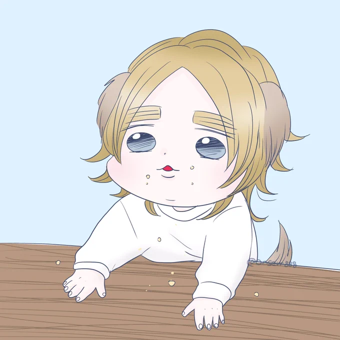 おいしくおやつを食べてたのに取り上げられて呆然とするいっぬ(食べすぎ) 