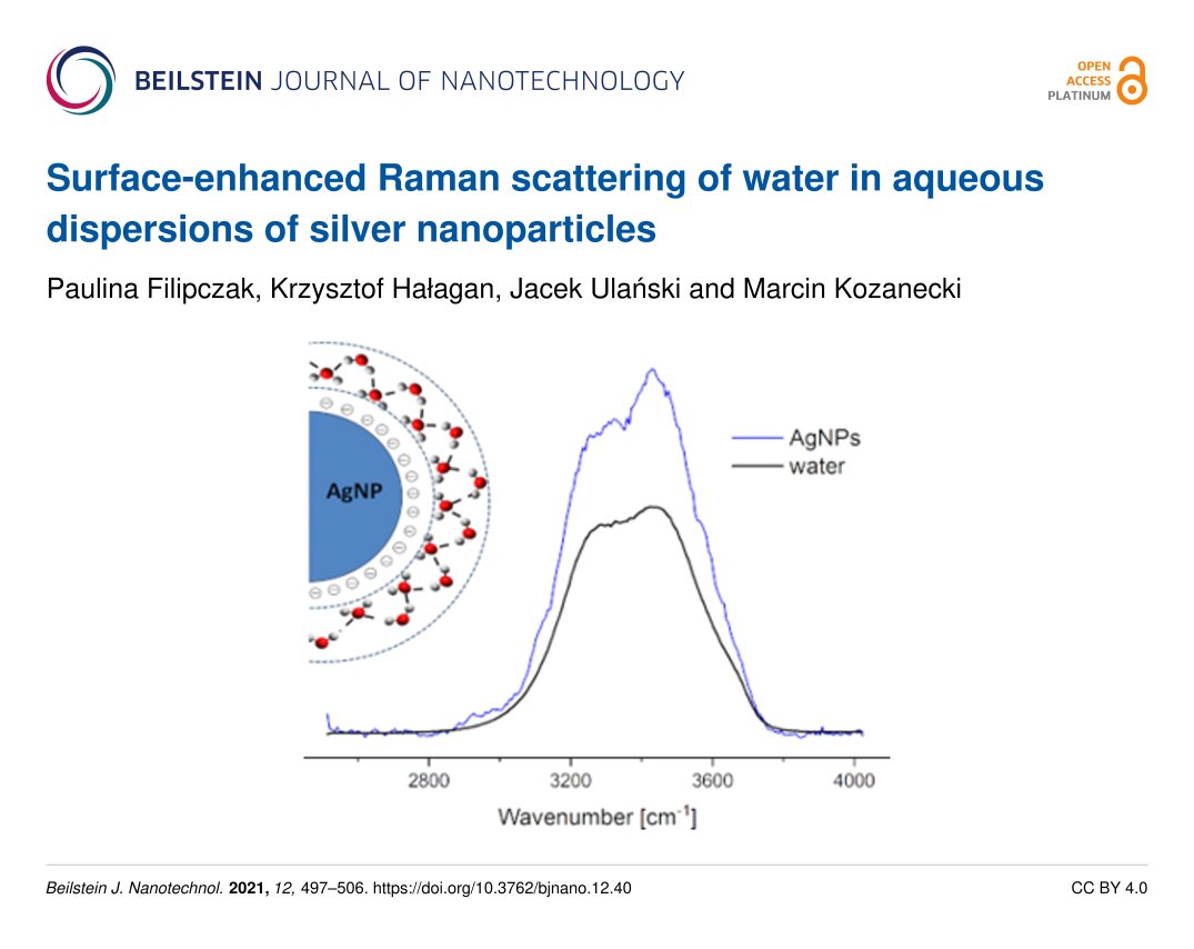 BeilsteinInst's tweet photo. Researchers @p_lodz_pl 🇵🇱 show that silver #nanoparticles are able to induce surface-enhanced #Raman scattering of water molecules

👉 https://t.co/hwk9z1uBxq

#SERS #AgNPs #waterstructure

Published 100% #OA 🔓 in the #BJNANO https://t.co/tYm93ZlmAn