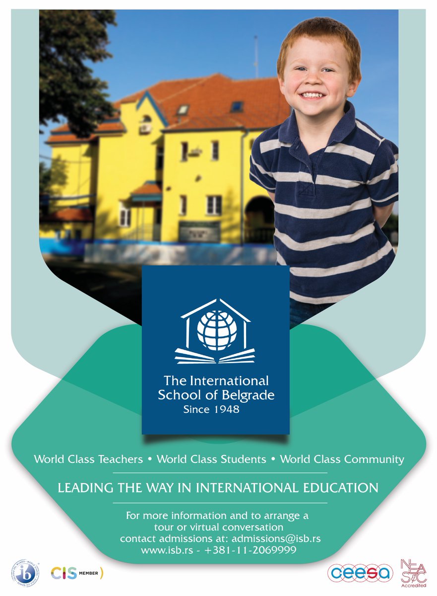 ISBelgrade's tweet photo. At the International School of Belgrade we are dedicated to providing exceptional learning for all of our students. #internationalstudents #internationalschool #worldclassstudents #education https://t.co/ey3cDxUlL1