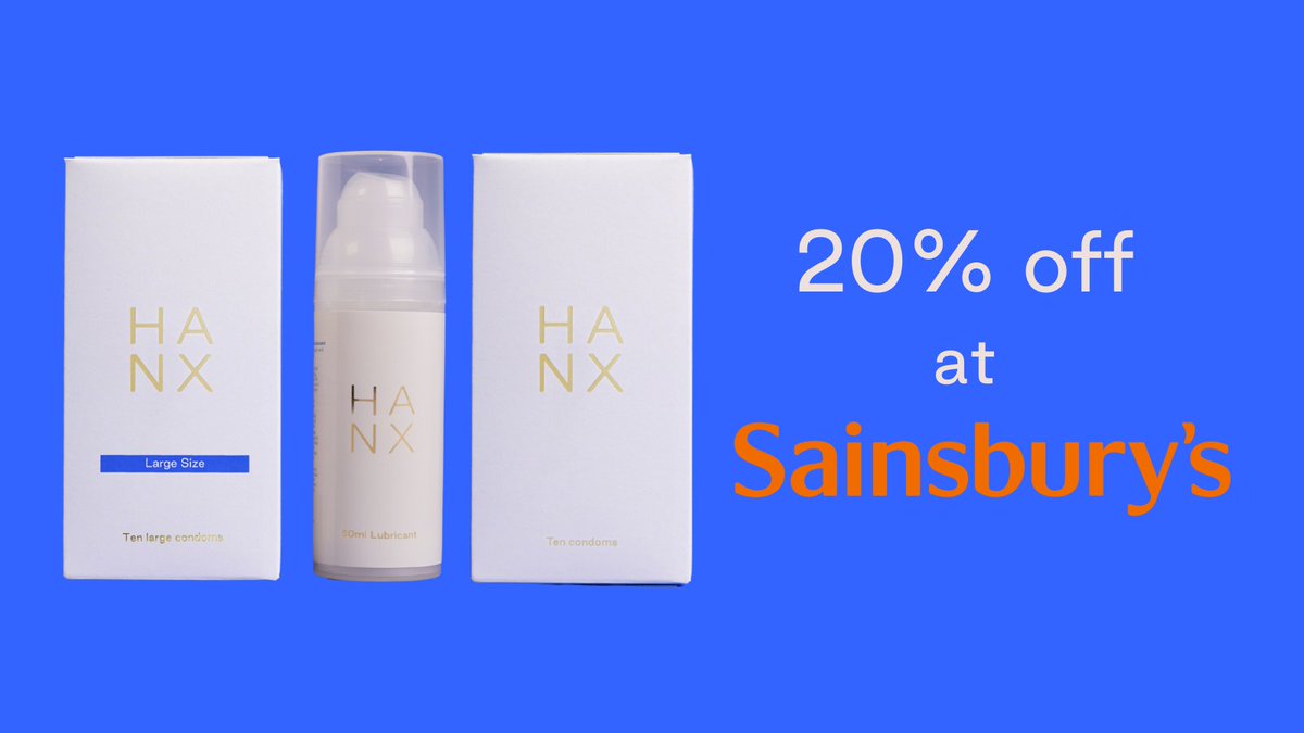 *Adds entire Sainsbury's shelf of HANX to basket*⁠
⁠
We are excited to announce a huge 20% off all HANX products at Sainsbury's from today. ⁠
⁠
Online and in 585 stores, don't miss out on this Sainsbury's exclusive. 💦⁠
⁠
*offer valid until 15th June 2021 🛒