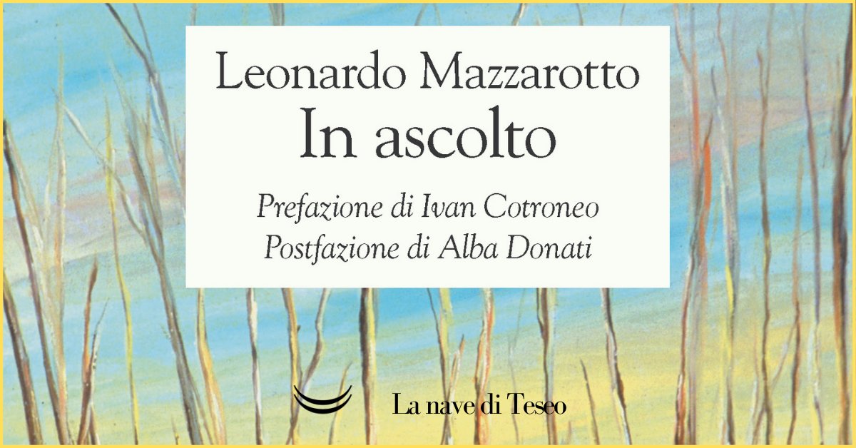 «Ho sempre scritto: prima per gioco, poi per esigenza. Con questo viaggio tra #poesia e i miei pensieri ho voluto dare una forma all’ascolto di cui tutti, oggi, abbiamo bisogno.»
Una bella intervista a <a href="/lmazzarotto1/">Leonardo Mazzarotto</a> tra "In ascolto" e #LaCompagniaDelCigno
geartiscultura.com/2021/05/24/leo…