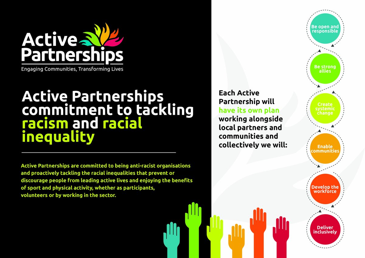 ActivePartners_'s tweet photo. Yesterday we launched our #RacialEqualityCommitment
Read Active Partnerships CEO Lee Mason reflections on the journey the network has embarked upon to tackle racism and racial inequality. https://t.co/BQMqnZvvg1 https://t.co/MWPEhNMPMf