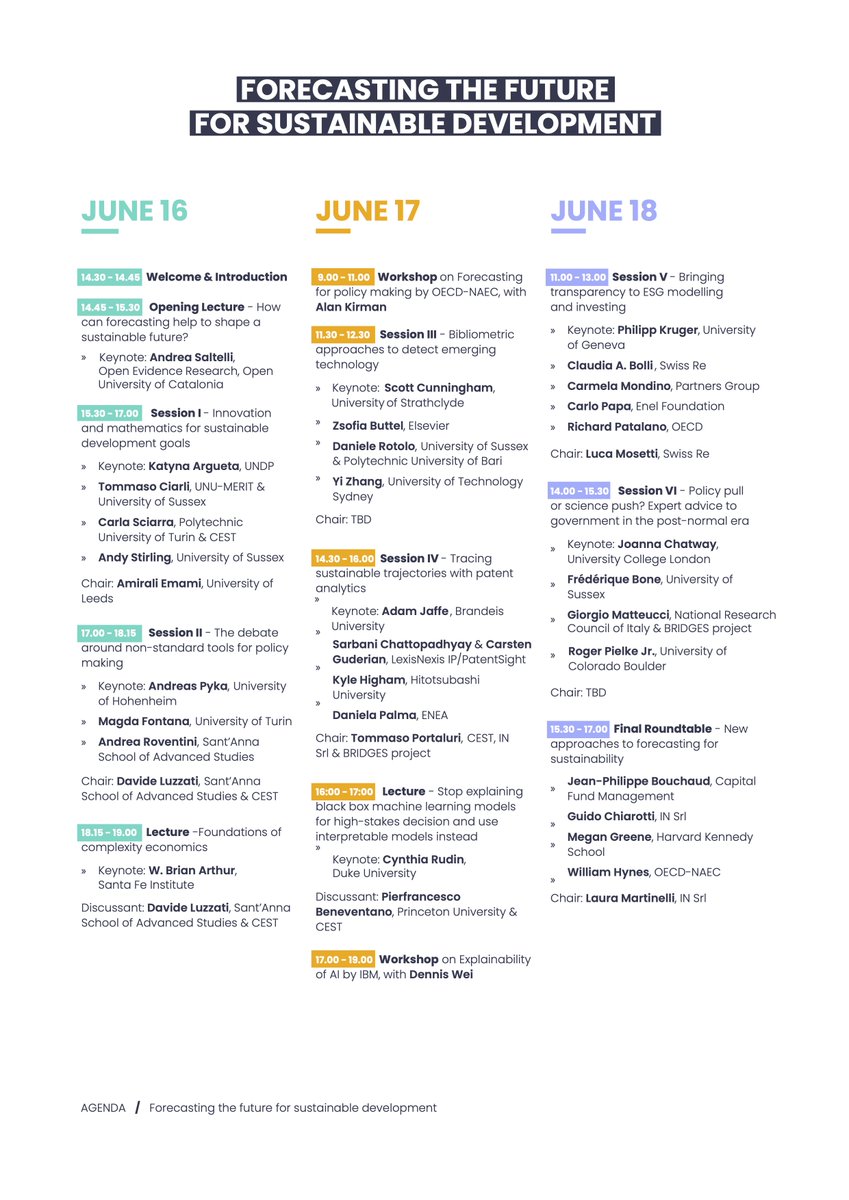 CEST_Official's tweet photo. We are grateful to @oecd_naec for partnering up with us for the event "Forecasting the future for #SustainableDevelopment".
The workshop will take place online, on June 16-18.
Find out more here: https://t.co/H9JwnNaH8u
#INETxOECD #Forecasting4Sustainability #CESTEvents https://t.co/tyqo5xlBQt