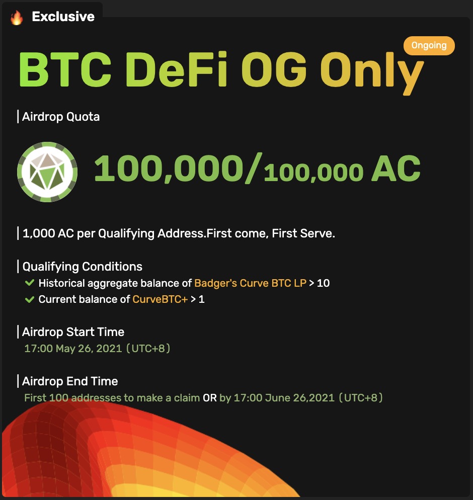 ACoconutDAO's tweet photo. Qualifying conditions:

1/ Historical aggregate balance of Badger’s Curve BTC LP > 10

2/ Current balance of CurveBTC+ > 1

$AC #ACoconut $Badger $DIGG https://t.co/AGRblGq7N0