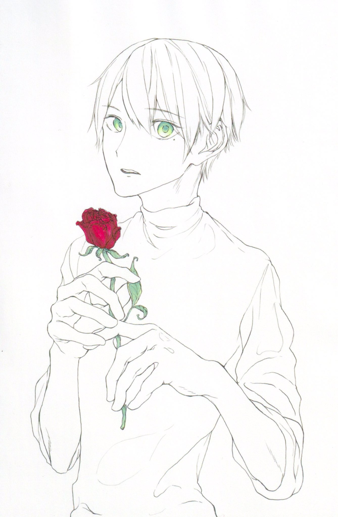 櫻庭スグリ 一輪と泣きぼくろ コピック コピックイラスト アナログイラスト T Co Yhcaepbcn9 Twitter