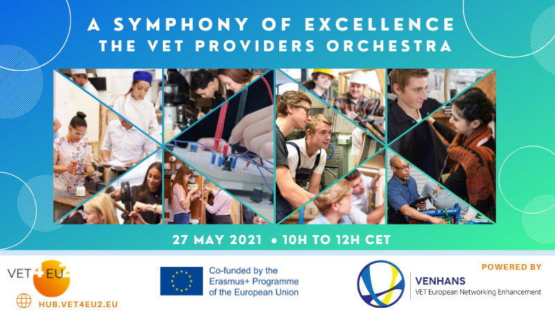 ➡️ Have you already registered for #VET4EU2 event “A SYMPHONY OF EXCELLENCE - THE VET PROVIDERS ORCHESTRA”? Governance and Funding will be one of three macro-areas discussed at the event! Register now: hub.vet4eu2.eu/webinar/a-symp…
Event powered by #VENHANS! 
#EUVocationalSkills