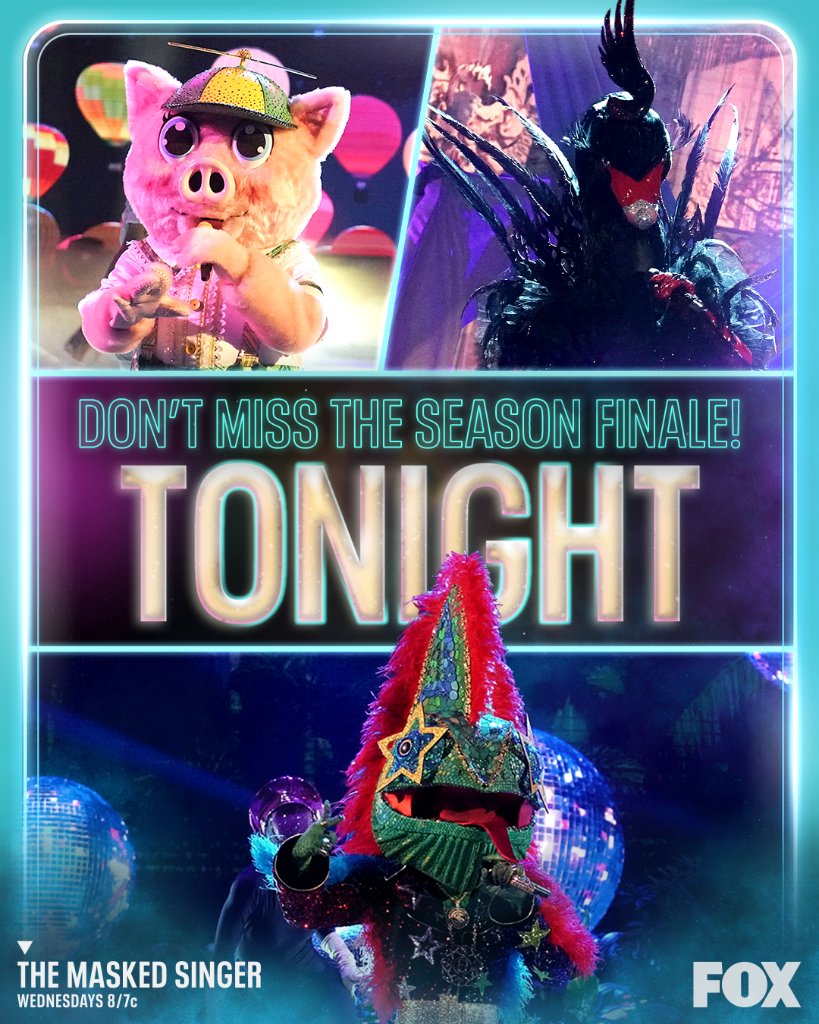 MaskedSingerFOX's tweet photo. It's the ✨ season finale. ✨

All will be unmasked tonight at 8/7c on #TheMaskedSinger. https://t.co/eYG9bAZc5C