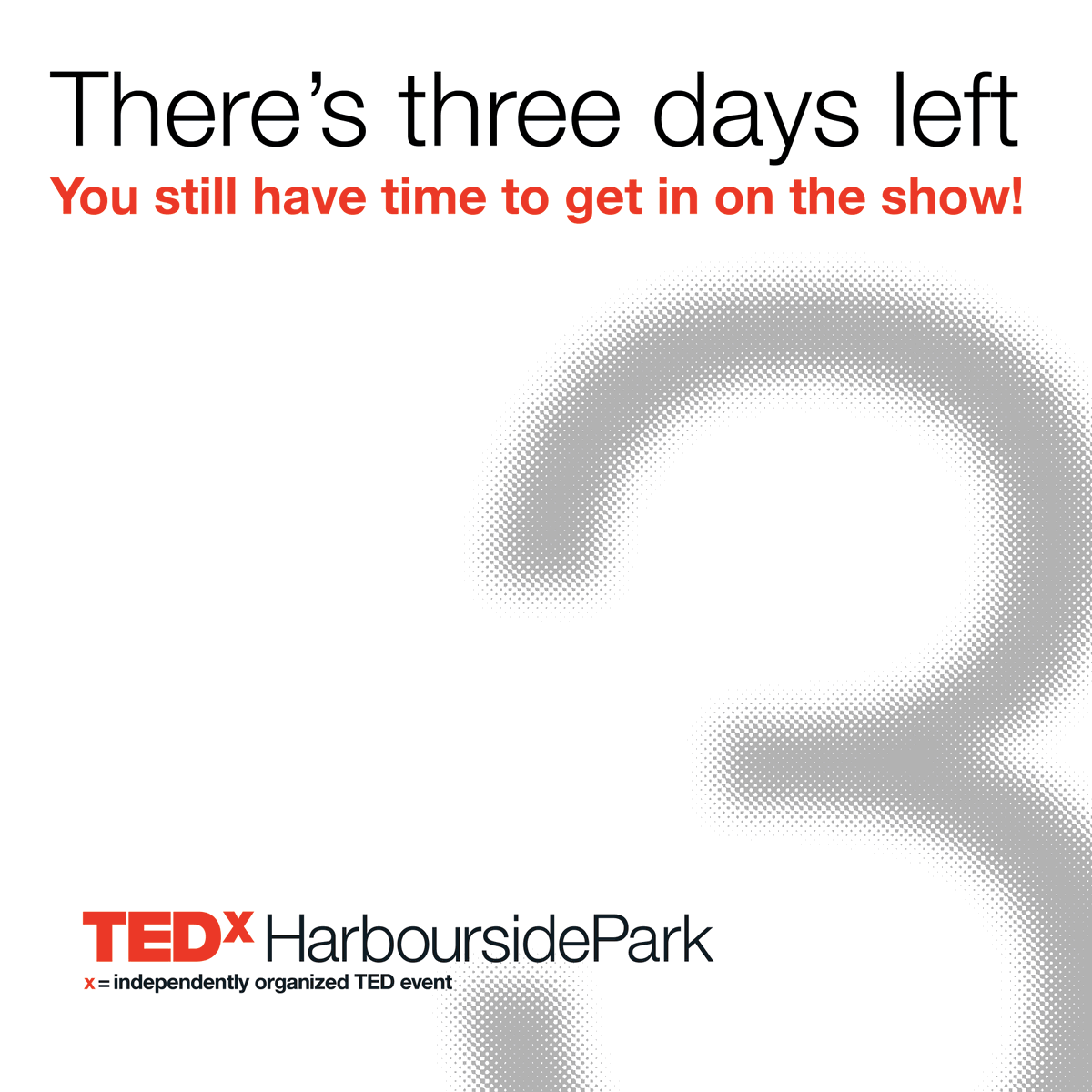 TEDxHarbourside's tweet photo. ⏰ Whoa! 3 sleeps ‘til Show Night! ⏰  

Reminder: Don’t sleep on securing your live-stream show tickets, artisan food/beverage delivery, and TEDxHP swag at https://t.co/2bc8HPqrrS  

Join us to create space for ideas worth spreading on May 29! https://t.co/dxFpX8NMZ8