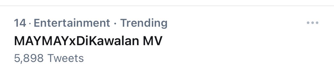 KPAbroadWarrior's tweet photo. MAYMAYxDiKawalan MV is now trending at 14th spot NATIONWIDE! Keep the fresh tweets coming! 

@Starpopph @StarMusicPH @RainierDagala @jayweehair @roxsantos @Roxy_Liquigan 

#MayWard
@maymayentrata07 @Barber_Edward_ https://t.co/A3fSsSPWrE