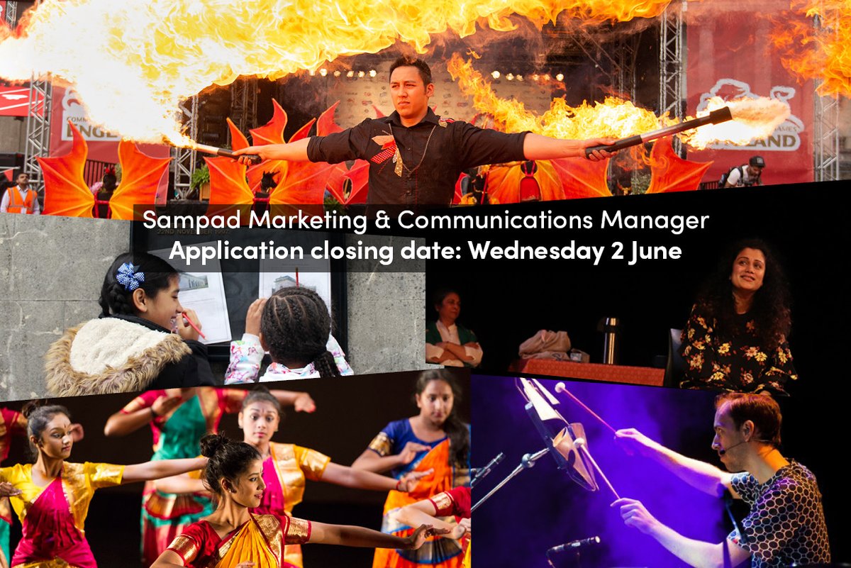 Hurry, there's only one more week left to apply 🖊️

Download the application form and JD at sampad.org.uk/working-with-u…
for the full-time &amp; permanent post as 
Marketing &amp; Communications Manager <a href="/sampad_arts/">Sampad Arts</a> 
Closing date Wed 2 June
#Heritage #Theatre #Artsjobs #Music #Dance
