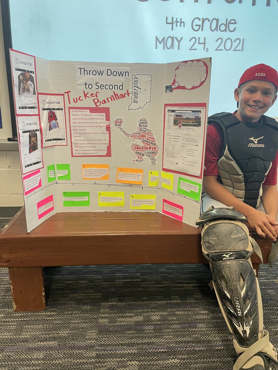 AP_Renner's tweet photo. Famous Hoosier presentations and Jackson chose to do 2 time Gold Glove Winner @Tucker_Barnhart from the @Reds!  I am so glad that he has great people that he can look up to! #BrownsburgBulldogs #MLBdreams #CatcherLife https://t.co/tzY0w0QbnA