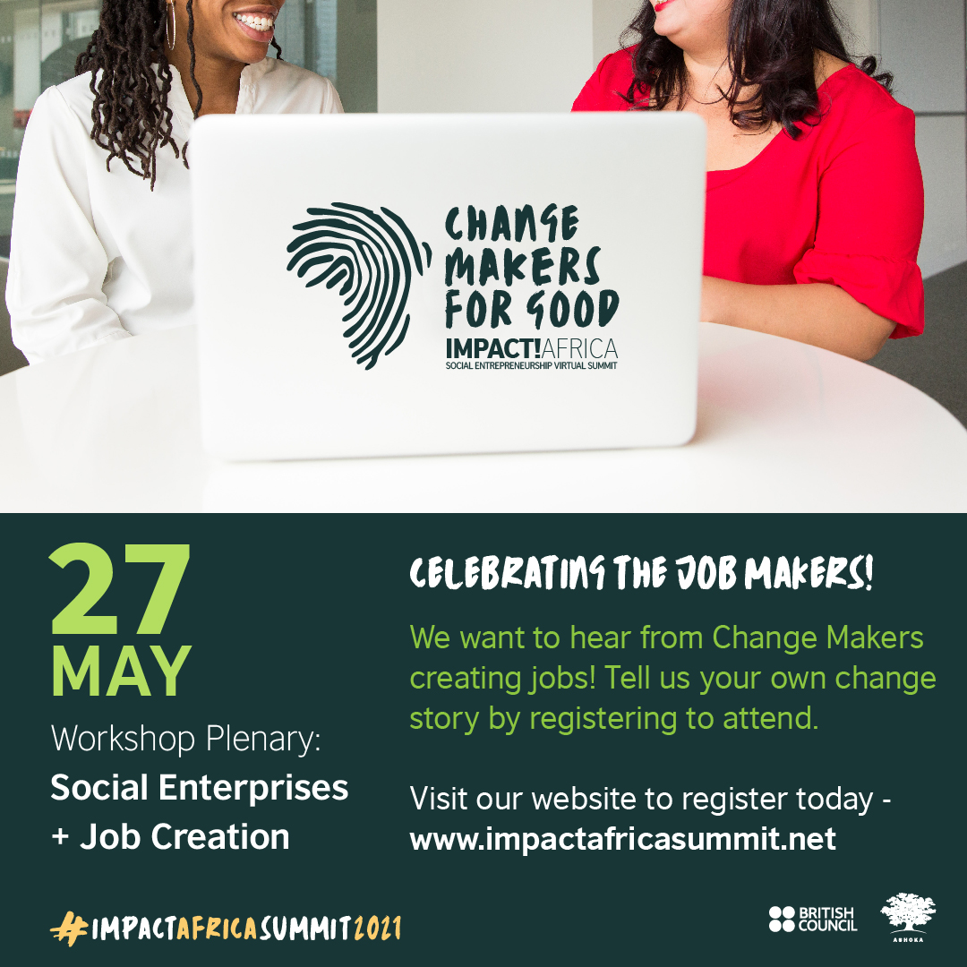 1 Day to Go!! 
Register today to join our panellists who will be exploring the role of Social Enterprise in the creation of jobs from the African context. Tag us with your own job creation story and register to attend the plenary today.
impactafricasummit.net