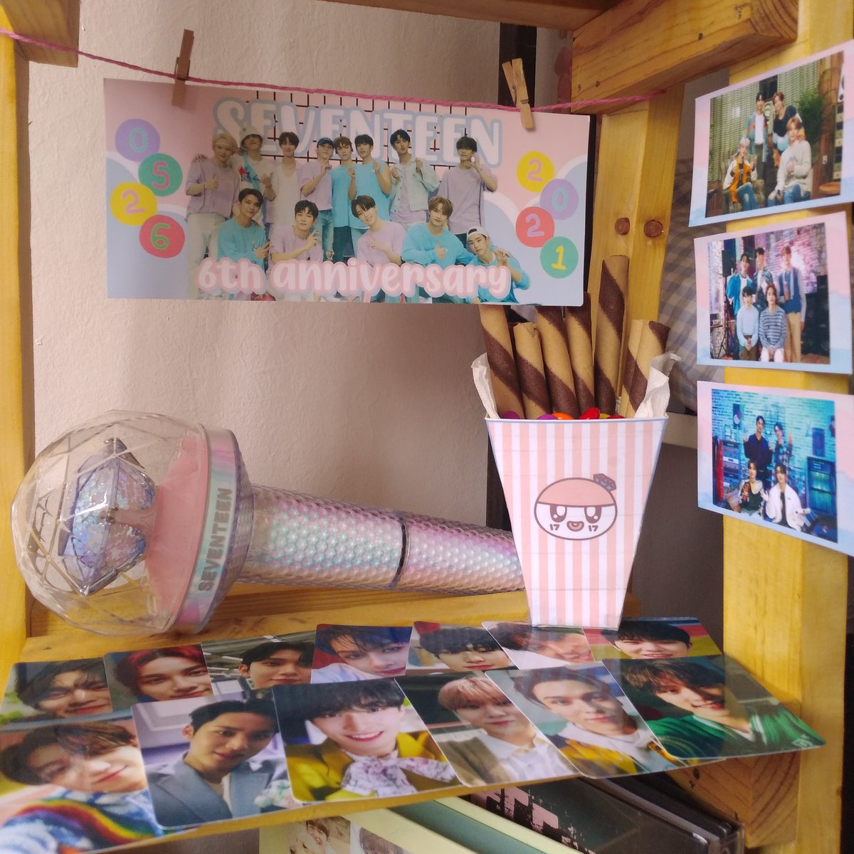 coupshanified's tweet photo. i tried this little set up to celebrate seventeen's 6th anniversary ♡ @pledis_17 https://t.co/EY7AIW5k0O