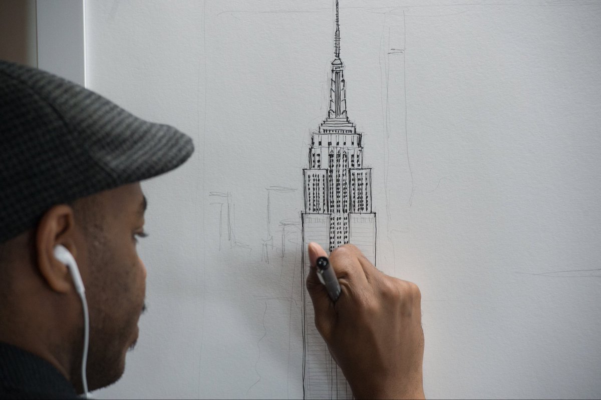 Bouteflikov's tweet photo. En 2009, après avoir vu New-York une seule fois pendant plusieurs minutes depuis un hélicoptère au-dessus de la ville, Stephen Wiltshire, un artiste autiste, a dessiné en détails toute la ligne d'horizon de New York avec un stylo ... et seulement de mémoire. https://t.co/7P3yOwAmIN