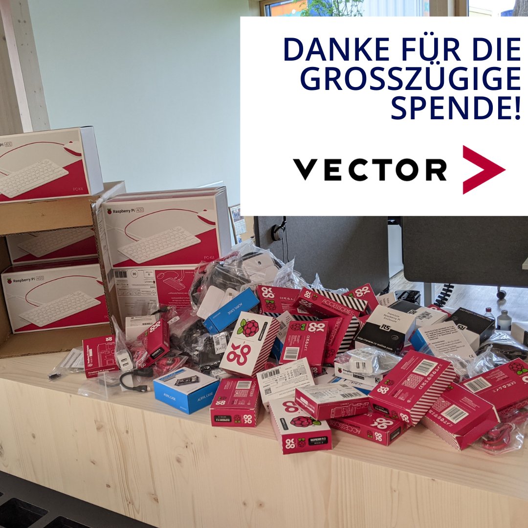 mintregensburg's tweet photo. Unser kürzlich eingetretenes Mitglied @vectorgrp hat uns bereits eine großzügige Spende übermittelt.🥳 Wir bekamen Raspberry Pies mit Gehäusen, Netzteilen uvm. im Wert von 3000€ gesponsert! Wir sind überwältigt von der großzügigen Spende. Vielen Dank!😄
#Sponsoring #MINTLabs https://t.co/D2Lw2e7BuG