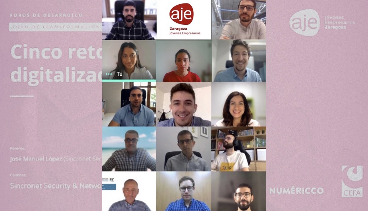 ajezaragoza's tweet photo. Hoy hemos celebrado "5 Retos para una Digitalización Cibersegura" 💻🕵️una actividad del Foro de Transformación Digital de AJE Zaragoza, patrocinado por #CEFA y @numericco 💪 

¡Qué sesión más interesante!
Muchas gracias a todos por asistir 👏 

#Empresa #Ciberseguridad https://t.co/If5ua5yLJP
