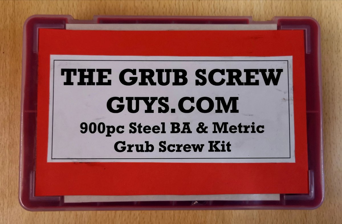 See our #1 Best-Selling Grubscrew Kit on eBay - Metric &amp; BA Grub Screw Kit 011

Search Item: 284306722793