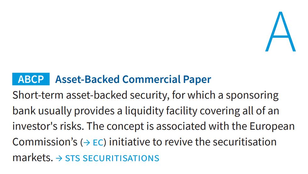 voeb_banken's tweet photo. 🇬🇧 From #ABCP, Asset-Backed Commercial Paper, to #ZAIT, Supervisory Requirements for IT in Payment Services, - the #VÖBGlossar|y explains terms and abbreviations concerning the #Regulation of Banks and Financial Markets in 🇪🇺.
📖 Click to download: https://t.co/RE7bphRKhR https://t.co/CHaZvN5cMe