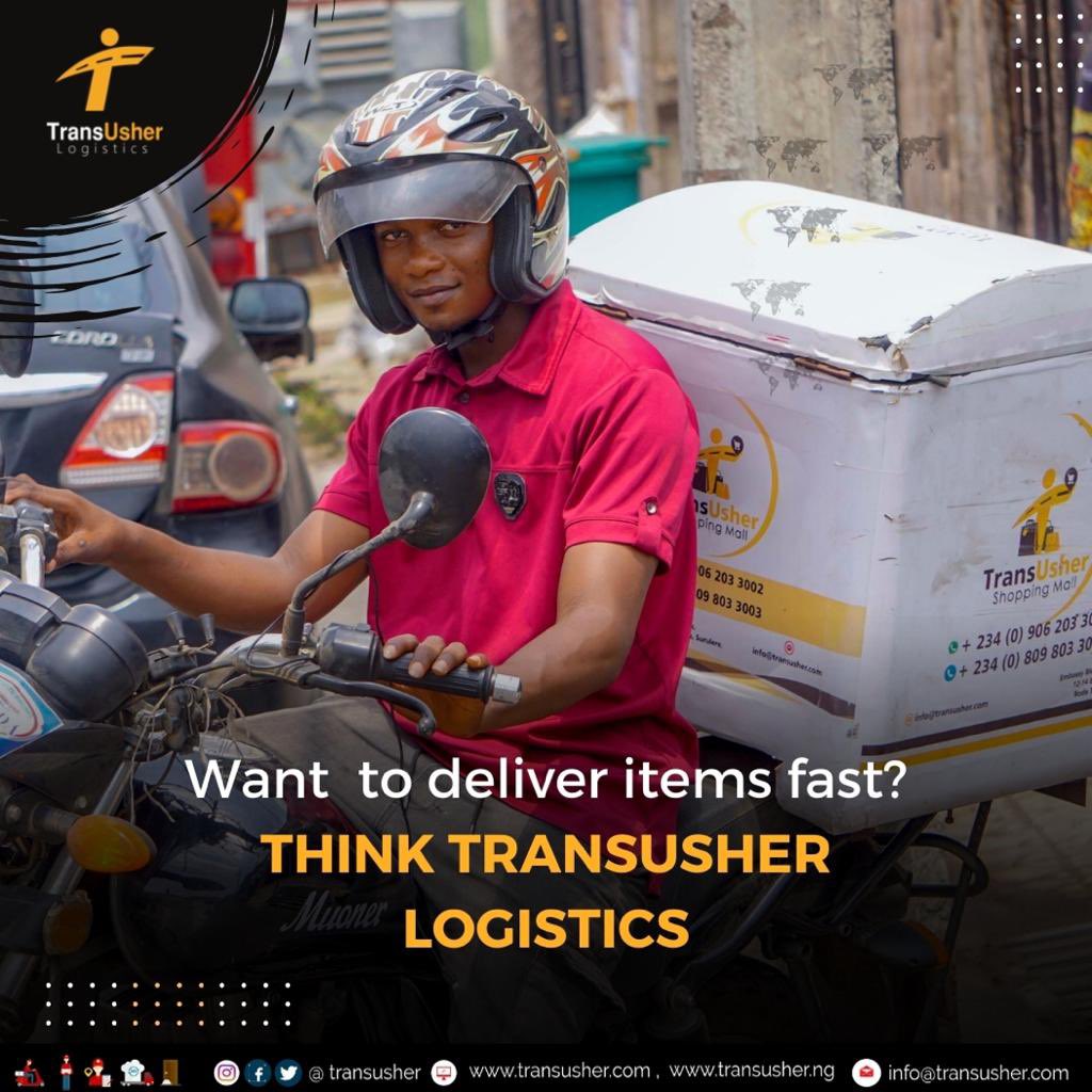 transusher's tweet photo. Want to do your fast delivery around Lagos? Think TransUsher. We're a fast and reliable logistics service in Lagos that can help you reach your clients in less than no time. https://t.co/YiNqs16vhT