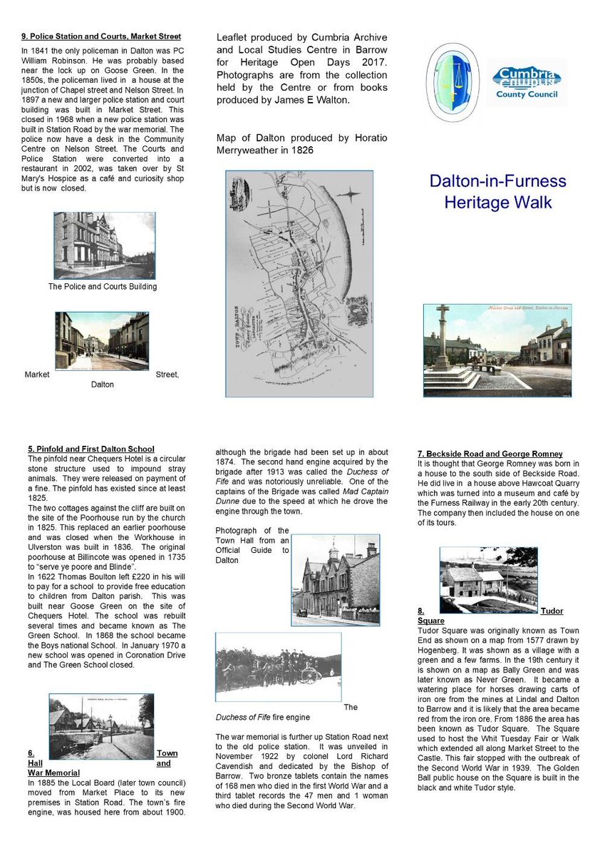 Discoveries on Your Doorstep - Dalton Heritage Walk 🤩

Thank you to Archivist Susan Benson from Barrow Library for putting together this informative leaflet of Dalton - fantastic

#ActiveTravel #ActiveBarrow #BarrowArchives #Dalton