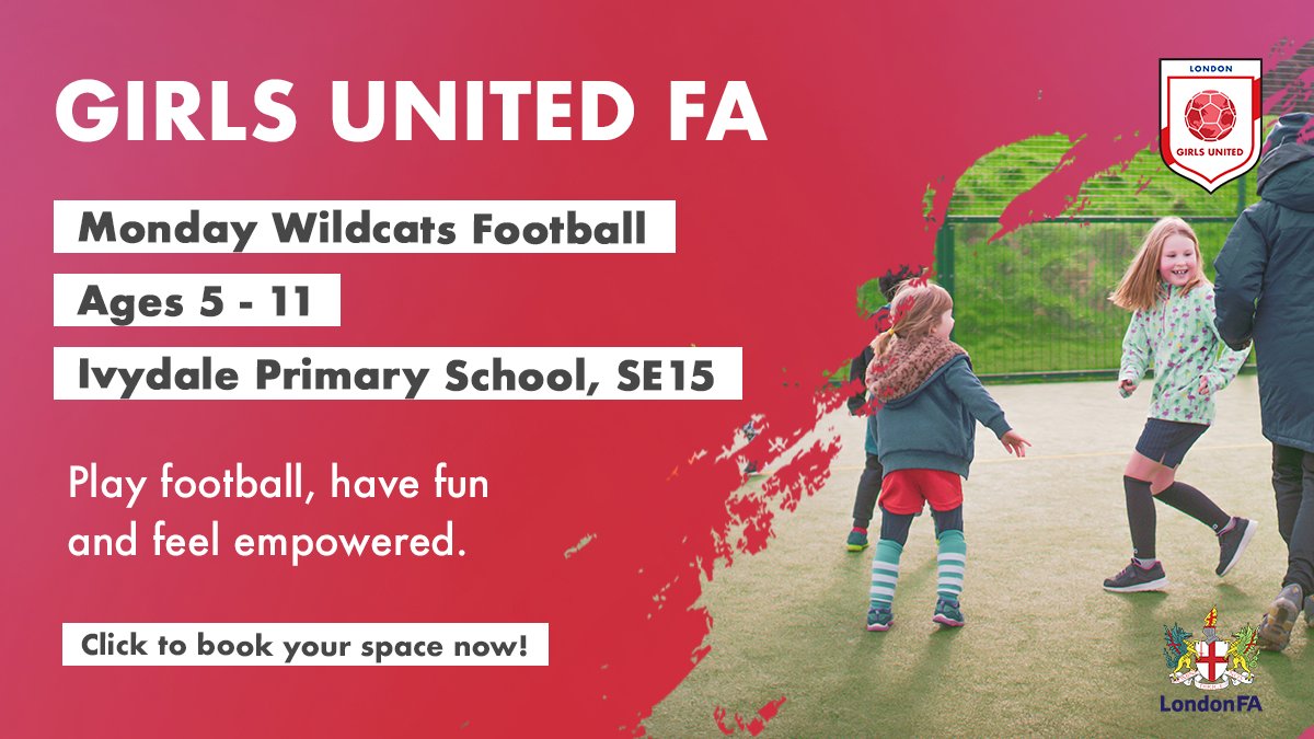 girlsunitedfa's tweet photo. Join us every Monday for girls football at Ivydale Primary School in SE15! 

£3 per session. Book your space - https://t.co/H8ZHPZstW7 https://t.co/zCDyFRmjZJ