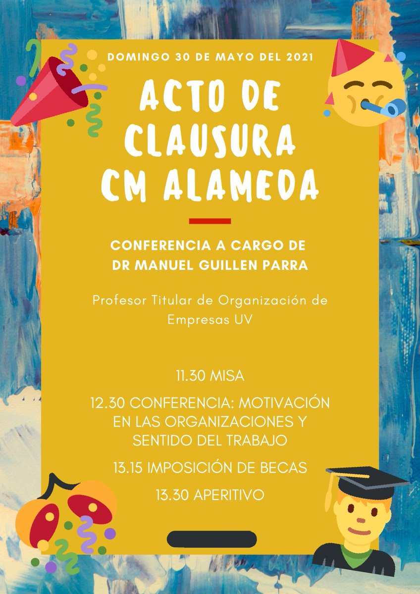 cmalameda's tweet photo. ¡Se acerca el domingo y se acerca el #Actodeclausura de este curso 2020-2021 tan especial! . ¡Nos alegramos mucho de que podáis acompañarnos un año más en esta jornada tan importante! 
#esteañosi #findecurso #yanoquedanada #verano2021 https://t.co/jAkFFc0sla
