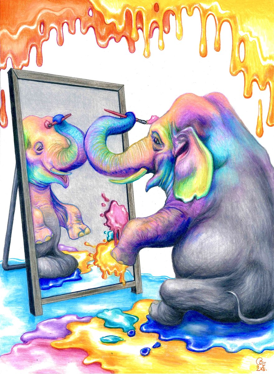 絵の具で遊んじゃおう 色鉛筆 色鉛筆画 イラスト ノーチのしっぽ研究所のイラスト 絵の具で遊んじゃおう 色鉛筆 色鉛筆画 イラスト ノーチのしっぽ研究所のイラスト