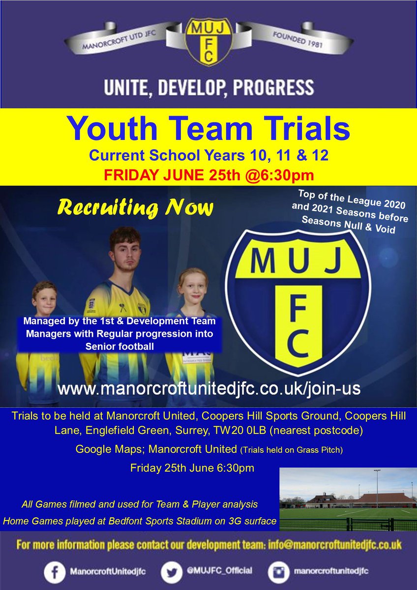 We are recruiting for our mid week Youth Team. ⚽️

Current Year 10,11 &amp;12 Boys 

<a href="/MagnaCartaSch/">Magna Carta School</a> <a href="/TMASchool/">Matthew Arnold</a> <a href="/ChertseyHigh/">Chertsey High School</a> <a href="/PulseChertsey/">Pulse Chertsey ⚽️</a> <a href="/Runnymede_Sport/">Runnymede BC Sport</a> <a href="/eghamresidents/">Eghamresidents</a>  <a href="/ThamesmeadSch/">Thamesmead School</a>