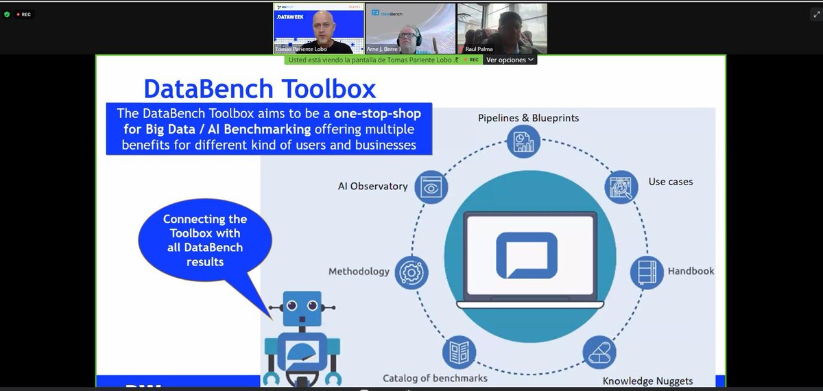 Tomás Pariente (@tpariente) on Twitter photo Presenting now the <a href="/DataBench_eu/">DataBench</a> Toolbox at #DataWeek2021  <a href="/AtosES/">Atos España</a> Presenting now the <a href="/DataBench_eu/">DataBench</a> Toolbox at #DataWeek2021  <a href="/AtosES/">Atos España</a>